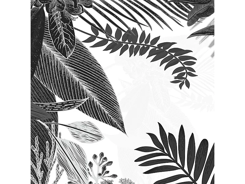 Tapis antidérapant - Végétal - vinyle - int./ext. - Noir - 50x200cm