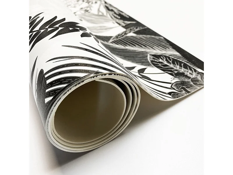 Tapis antidérapant - Végétal - vinyle - int./ext. - Noir - 50x200cm