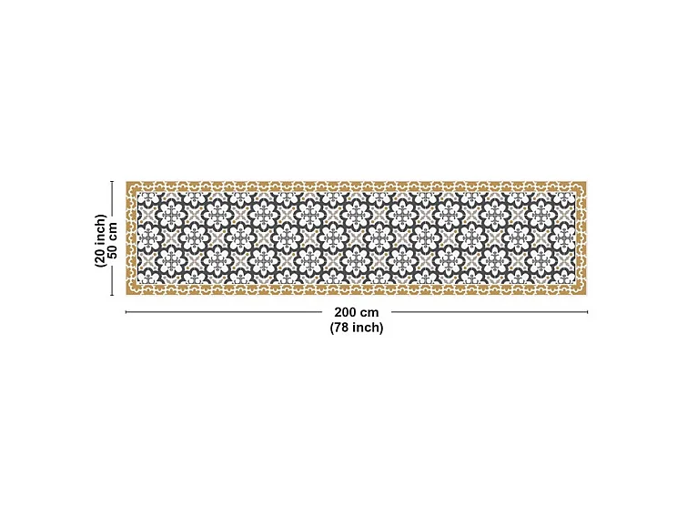 Tapis antidérapant - Cassandre - vinyle - int./ext. - Multicolore - 50x200cm