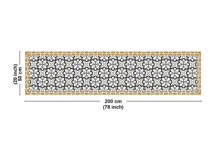 Tapis antidérapant - Cassandre - vinyle - int./ext. - Multicolore - 50x200cm