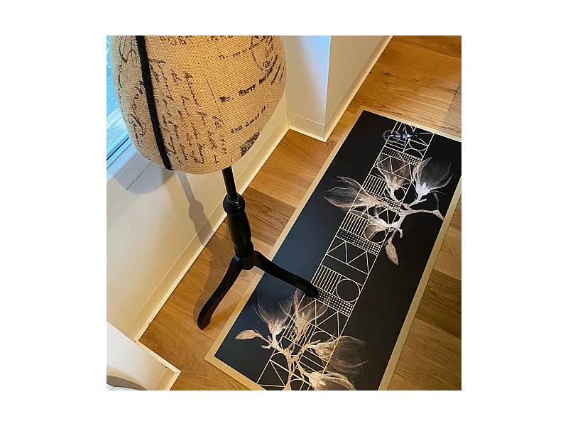 Tapis antidérapant - Boho chic - vinyle - int./ext. - Noir - 50x120cm