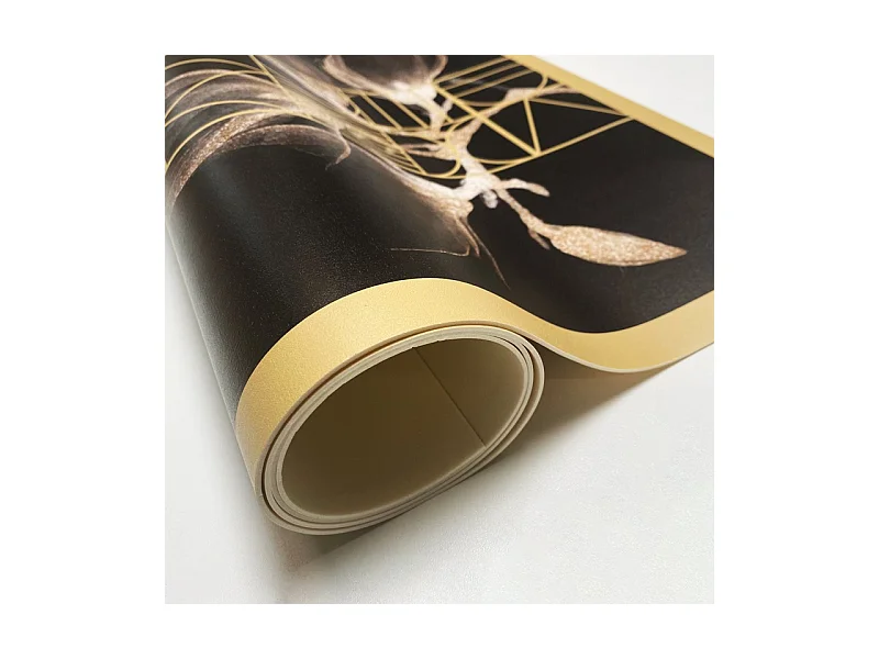 Tapis antidérapant - Boho chic - vinyle - int./ext. - Noir - 50x120cm