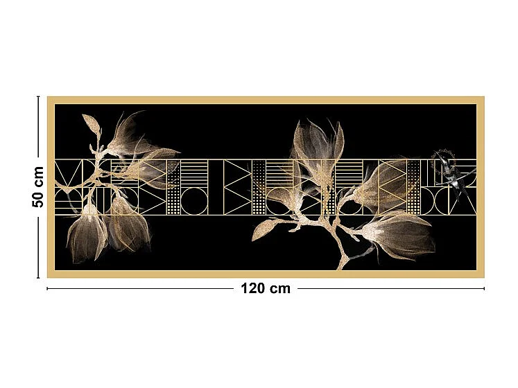 Tapis antidérapant - Boho chic - vinyle - int./ext. - Noir - 50x120cm