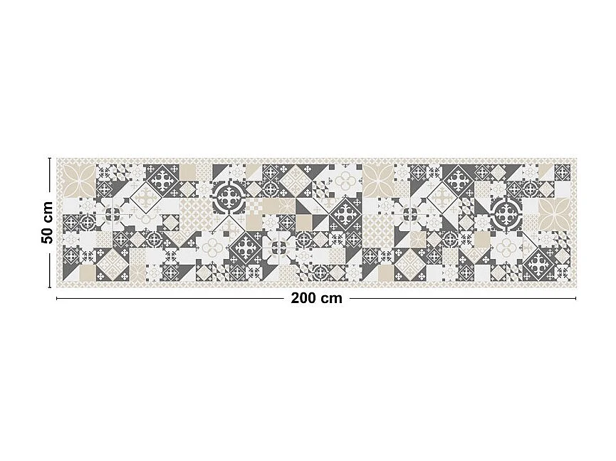 Tapis antidérapant - CS Sable - vinyle - int./ext. - Beige - 50x200cm