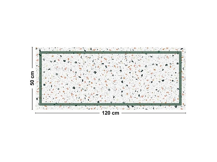 Tapis antidérapant - Terrazzo - vinyle - int./ext. - Multicolore - 50x120cm