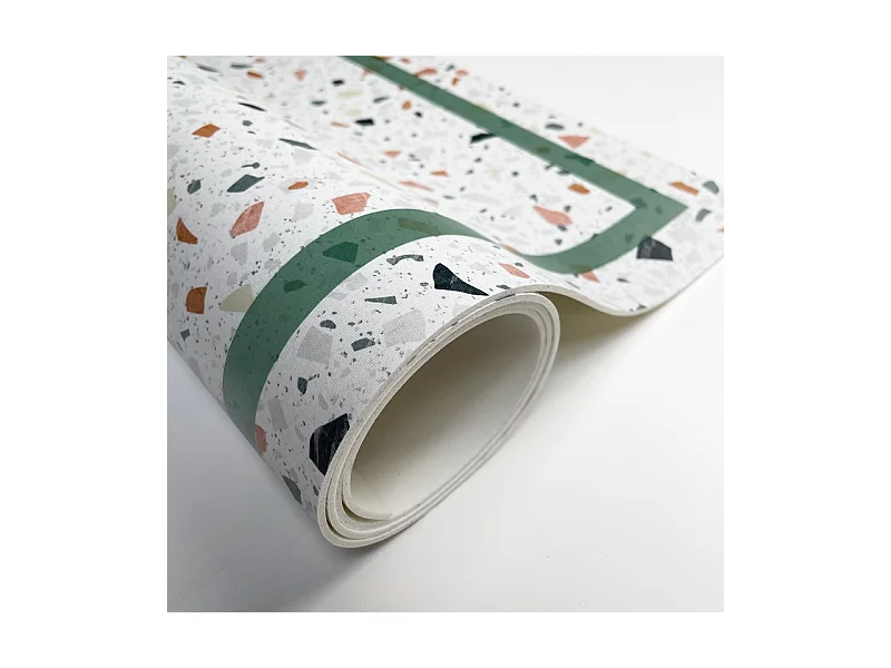 Tapis antidérapant - Terrazzo - vinyle - int./ext. - Multicolore - 50x120cm