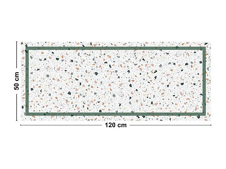 Tapis antidérapant - Terrazzo - vinyle - int./ext. - Multicolore - 50x120cm