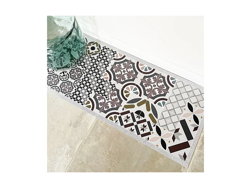 Tapis antidérapant - Naples - vinyle - int./ext. - Multicolore - 50x120cm