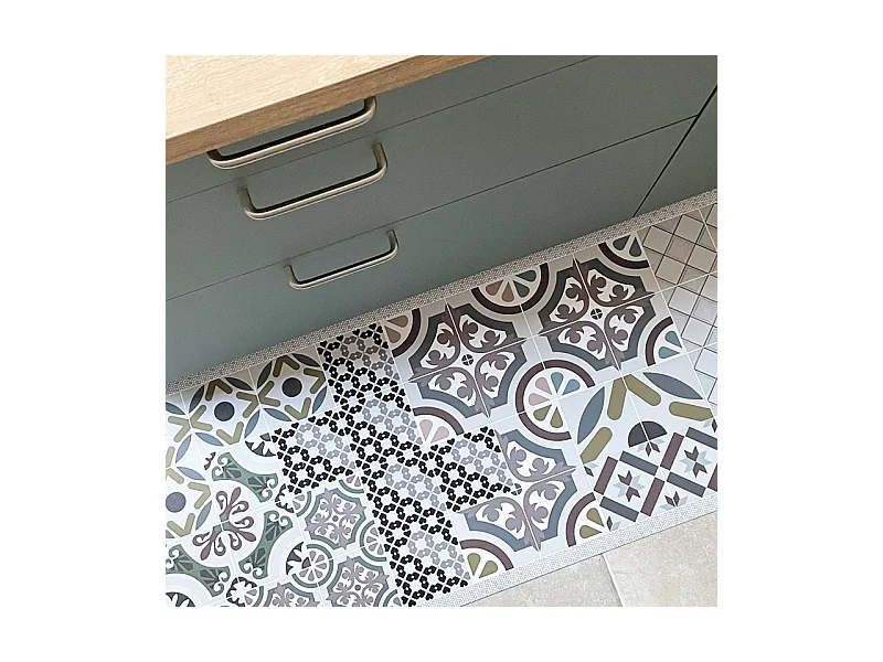Tapis antidérapant - Naples - vinyle - int./ext. - Multicolore - 50x120cm