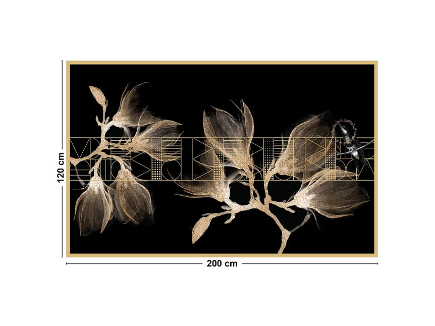 Tapis antidérapant - Boho Chic - vinyle - int./ext. - Noir - 120x200cm