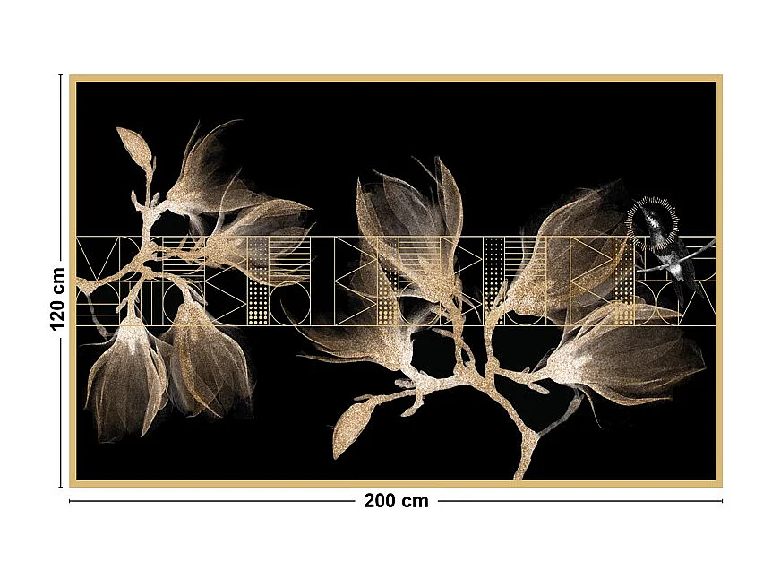 Tapis antidérapant - Boho Chic - vinyle - int./ext. - Noir - 120x200cm