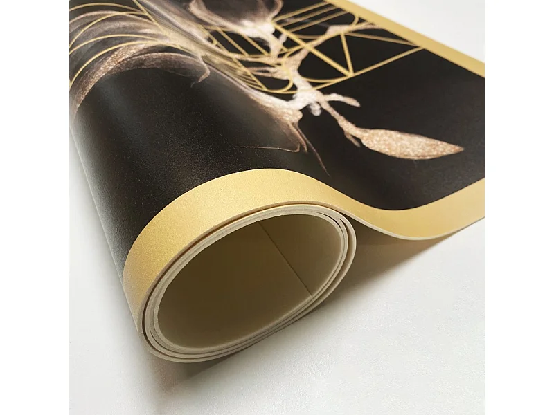 Tapis antidérapant - Boho Chic - vinyle - int./ext. - Noir - 120x200cm