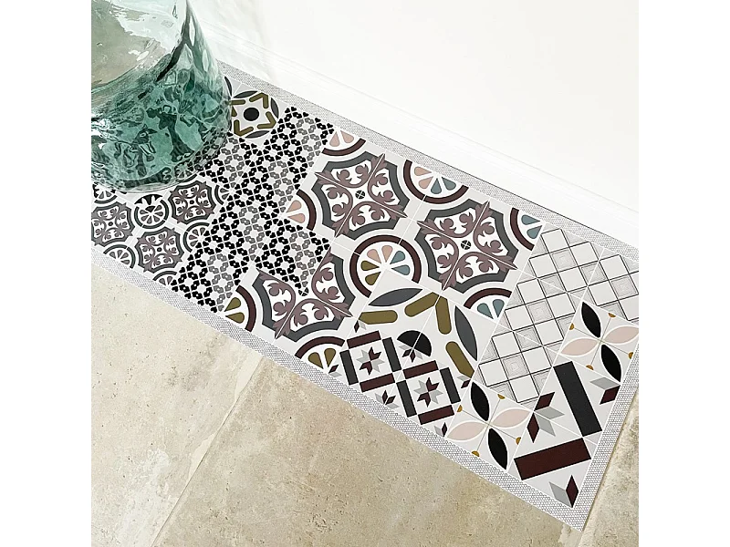 Tapis antidérapant - Naples - vinyle - int./ext. - Multicolore - 50x200cm