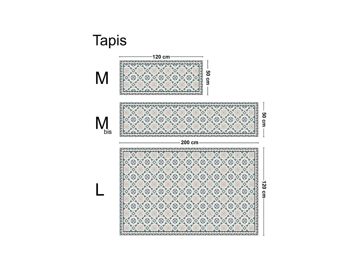 Tapis antidérapant - CC Léonie - vinyle - int./ext. - Bleu - 50x120cm