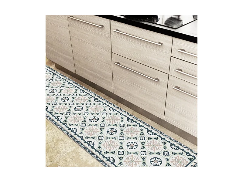 Tapis antidérapant - CC Léonie - vinyle - int./ext. - Bleu - 50x120cm