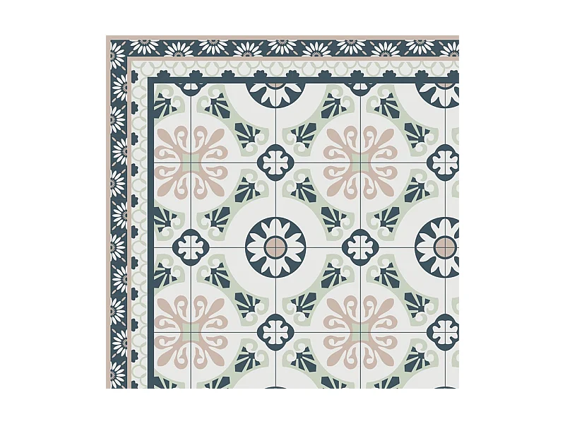 Tapis antidérapant - CC Léonie - vinyle - int./ext. - Bleu - 120x200cm