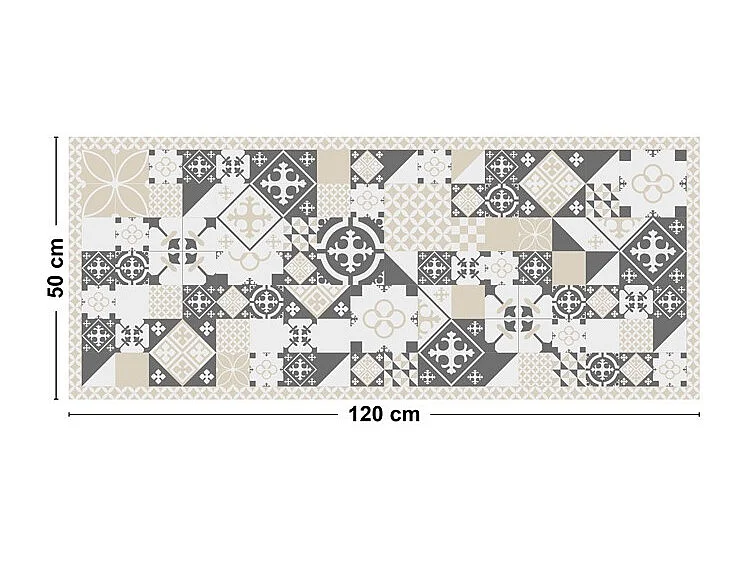 Tapis antidérapant - CS Sable - vinyle - int./ext. - Beige - 50x120cm