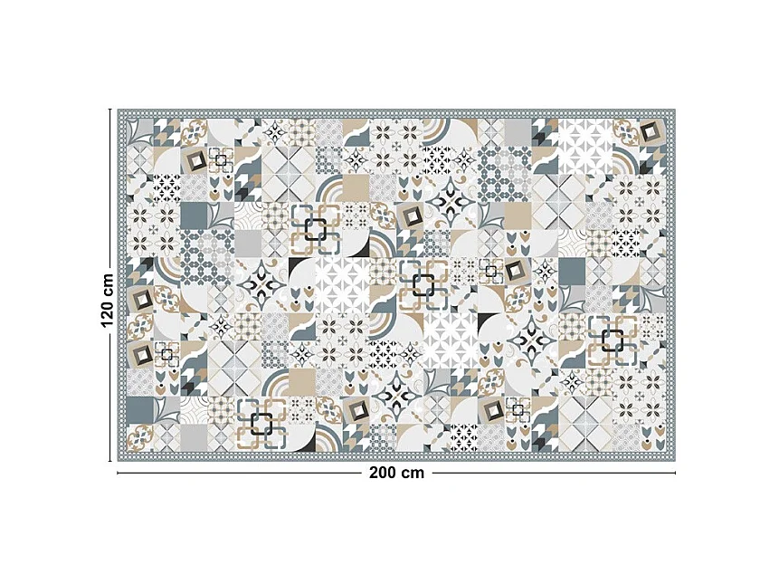 Tapis antidérapant - JC Dulce - vinyle - int./ext. - Bleu - 120x200cm