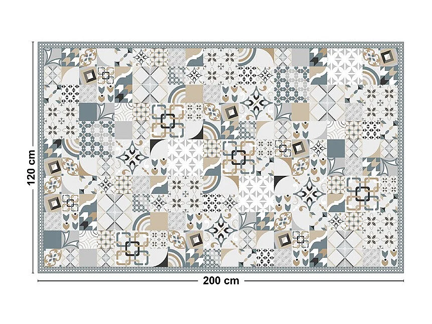 Tapis antidérapant - JC Dulce - vinyle - int./ext. - Bleu - 120x200cm