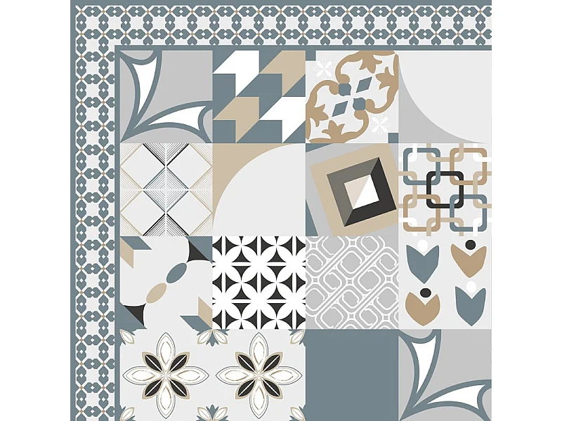 Tapis antidérapant - JC Dulce - vinyle - int./ext. - Bleu - 120x200cm