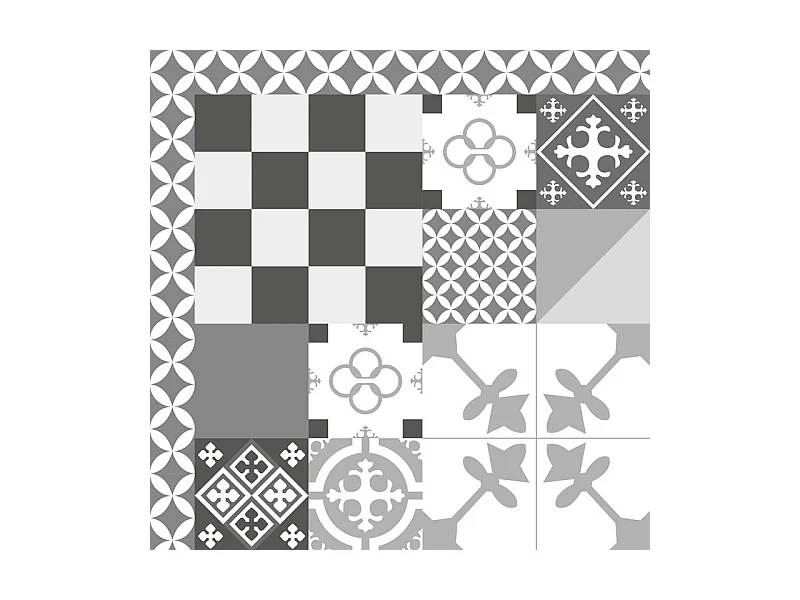 Tapis antidérapant - Ciment Style Gris - vinyle - int./ext. - Gris - 120x200cm