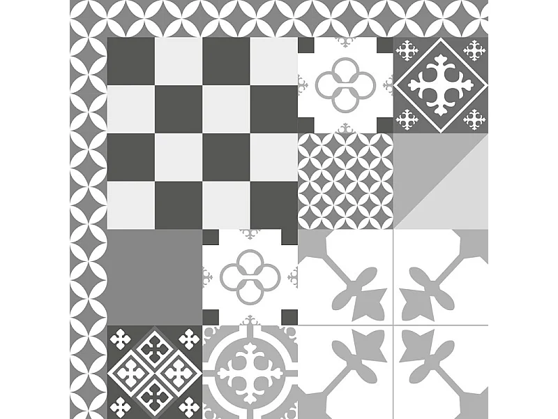 Tapis antidérapant - Ciment Style Gris - vinyle - int./ext. - Gris - 120x200cm