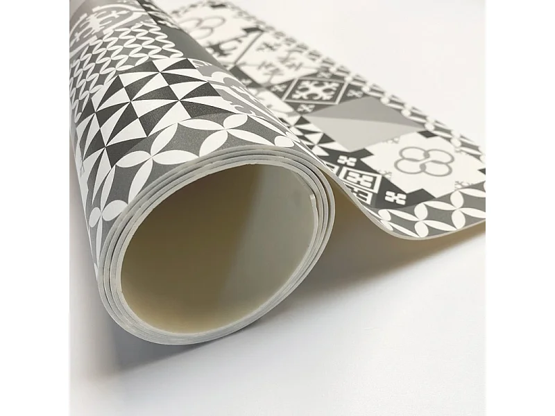 Tapis antidérapant - Ciment Style Gris - vinyle - int./ext. - Gris - 120x200cm