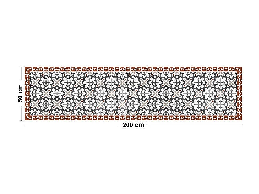 Tapis antidérapant - Cassandre - vinyle - int./ext. - Multicolore - 50x200cm