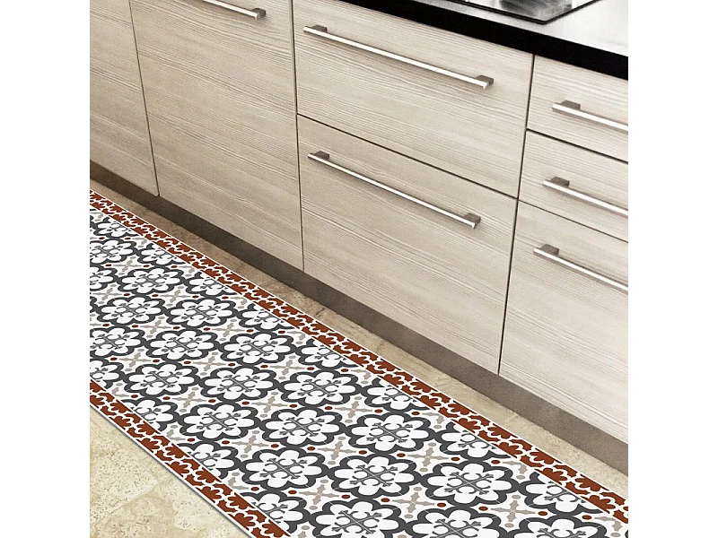 Tapis antidérapant - Cassandre - vinyle - int./ext. - Multicolore - 50x200cm