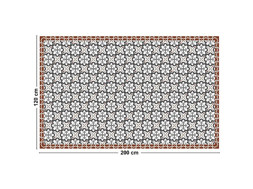 Tapis antidérapant - Cassandre - vinyle - int./ext. - Multicolore - 120x200cm