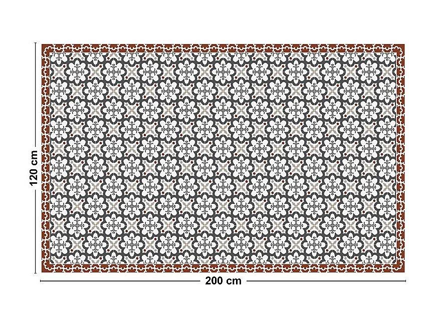 Tapis antidérapant - Cassandre - vinyle - int./ext. - Multicolore - 120x200cm