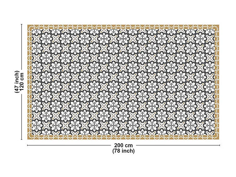 Tapis antidérapant - Cassandre - vinyle - int./ext. - Multicolore - 120x200cm