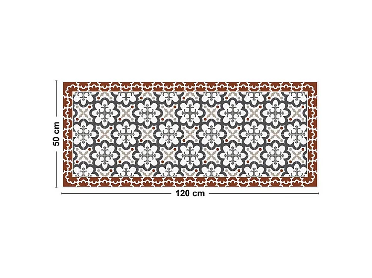 Tapis antidérapant - Cassandre - vinyle - int./ext. - Multicolore - 50x120cm