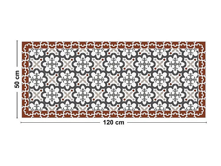 Tapis antidérapant - Cassandre - vinyle - int./ext. - Multicolore - 50x120cm