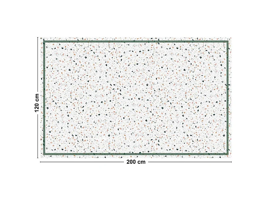 Tapis antidérapant - Terrazzo - vinyle - int./ext. - Multicolore - 120x200cm