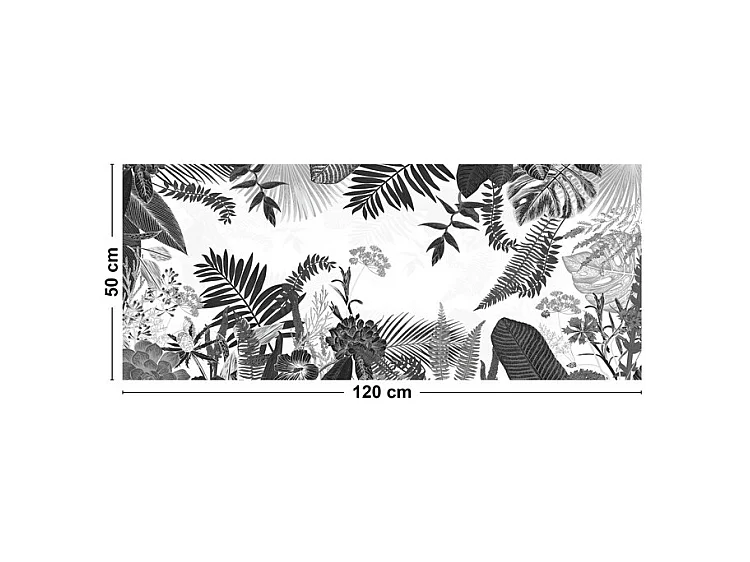 Tapis antidérapant - Végétal - vinyle - int./ext. - Noir - 50x120cm