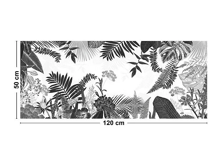 Tapis antidérapant - Végétal - vinyle - int./ext. - Noir - 50x120cm