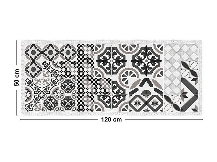 Tapis antidérapant - Naples - vinyle - int./ext. - Multicolore - 50x120cm