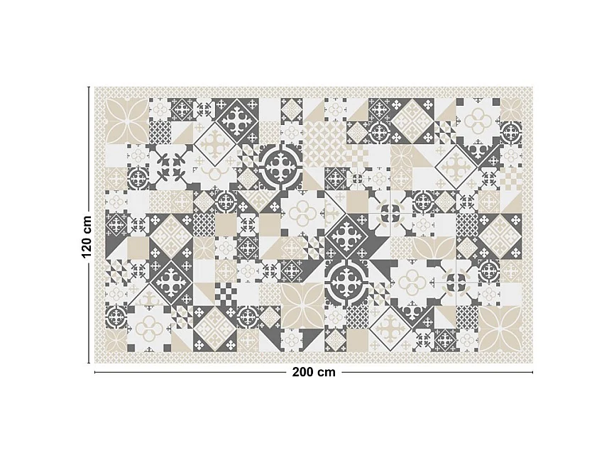 Tapis antidérapant - CS Sable - vinyle - int./ext. - Beige - 120x200cm