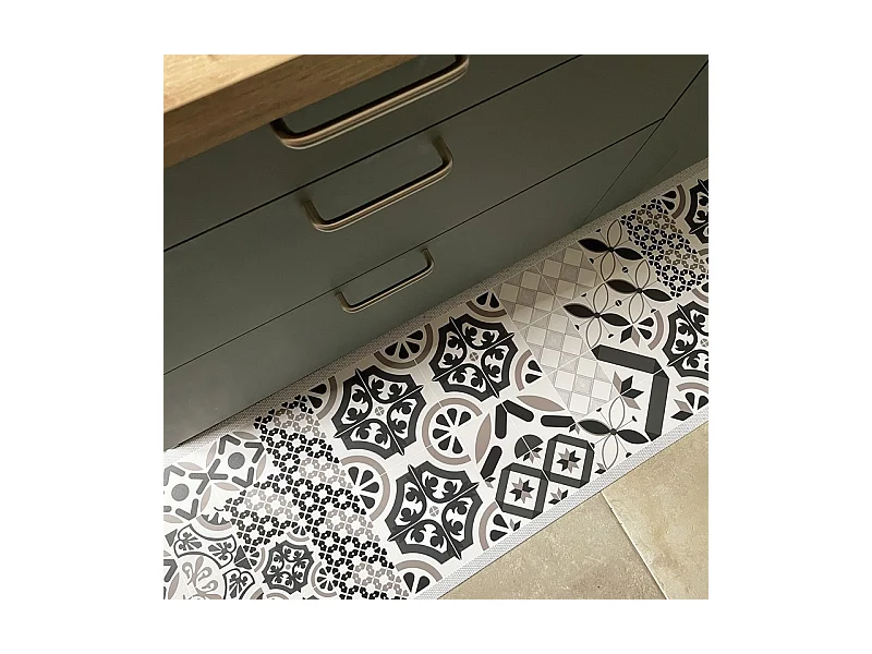 Tapis antidérapant - Naples - vinyle - int./ext. - Multicolore - 50x200cm