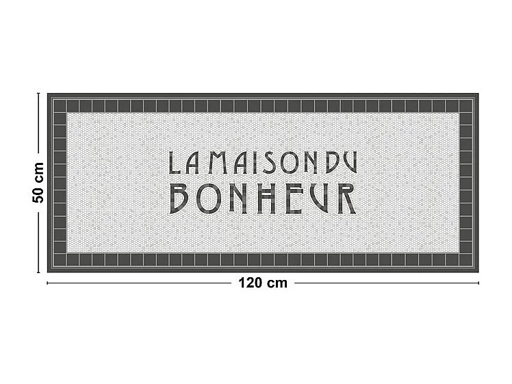 Tapis antidérapant - Tesselle - vinyle - int./ext. - Gris - 50x120cm