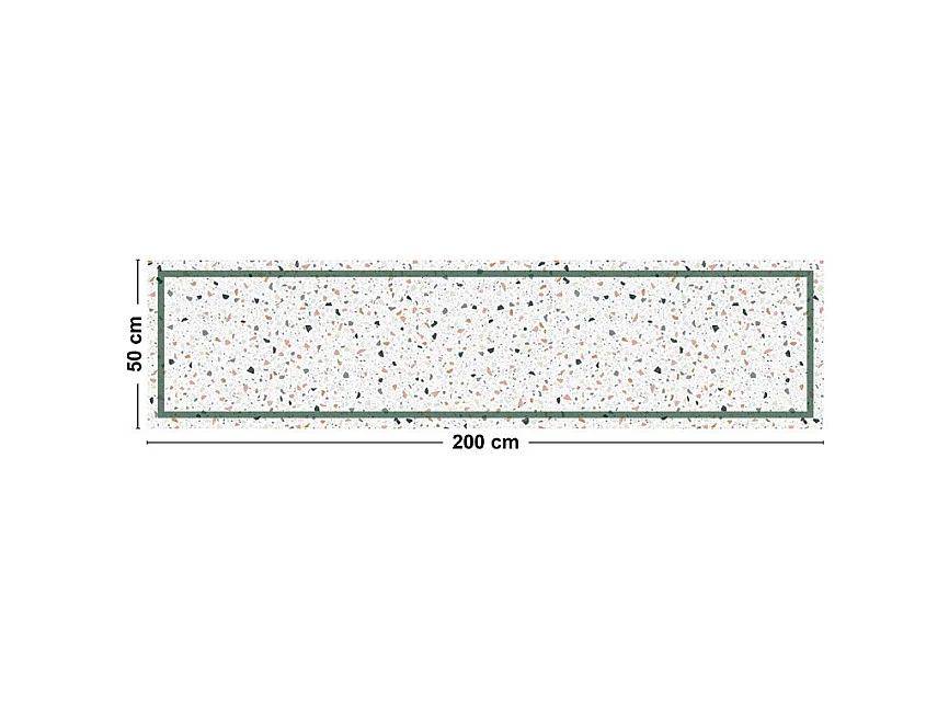 Tapis antidérapant - Terrazzo - vinyle - int./ext. - Multicolore - 50x200cm