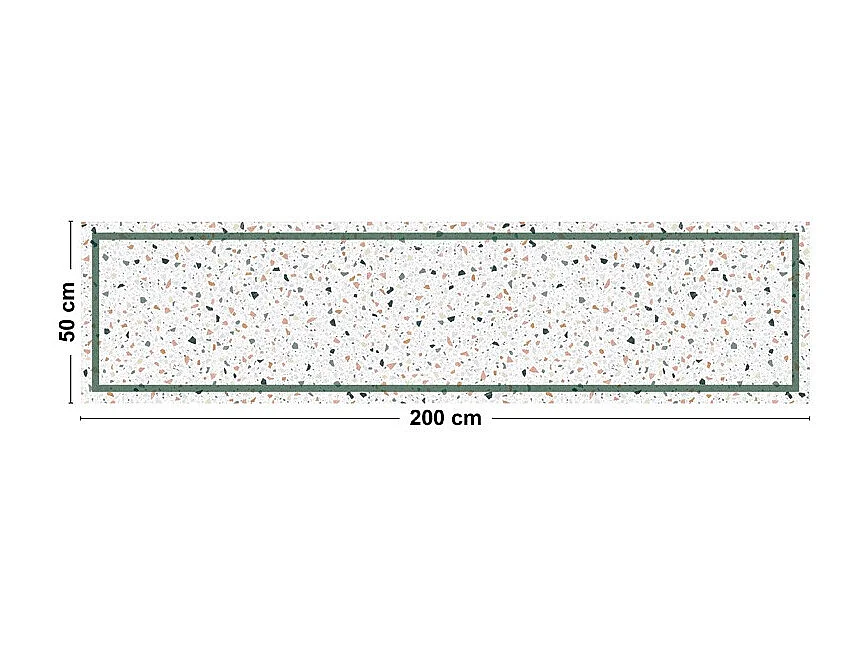 Tapis antidérapant - Terrazzo - vinyle - int./ext. - Multicolore - 50x200cm