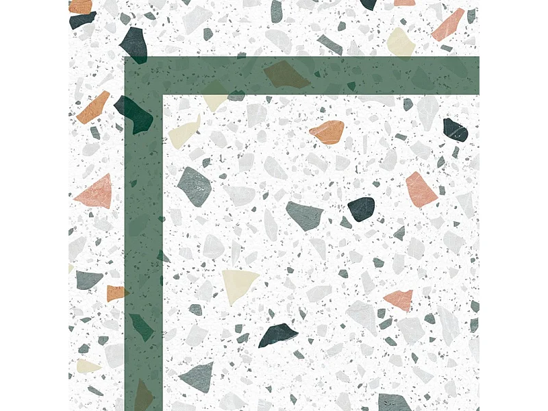 Tapis antidérapant - Terrazzo - vinyle - int./ext. - Multicolore - 50x200cm