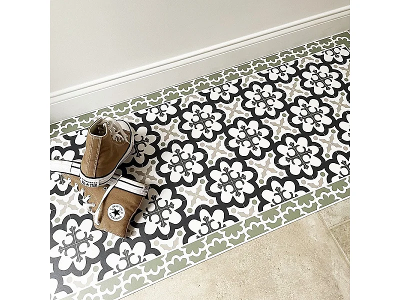 Tapis antidérapant - Cassandre - vinyle - int./ext. - Vert - 50x120cm