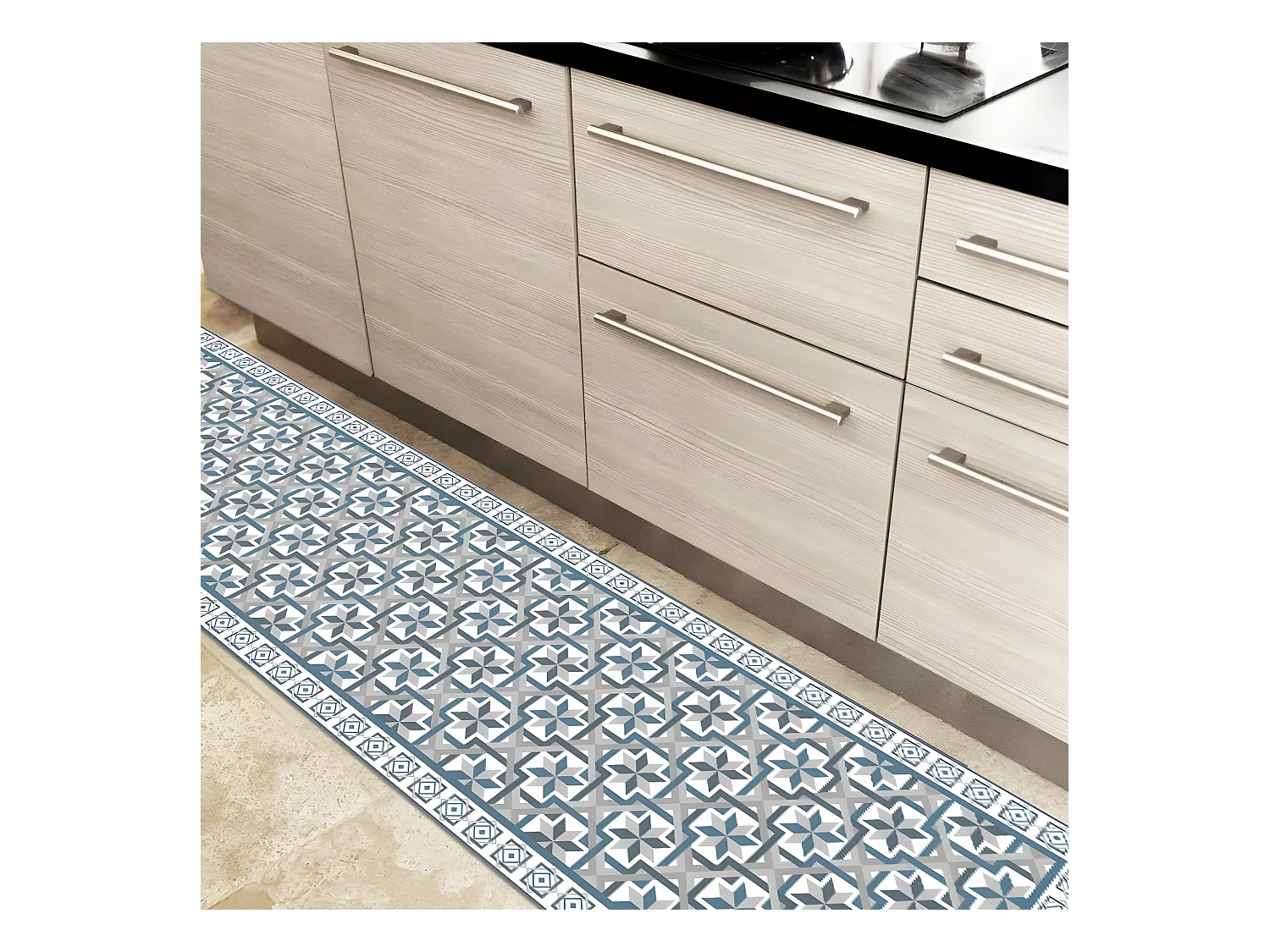 Tapis Vinyle Large l120xH200cm - Carreaux de ciment Artemis - Vinyle
