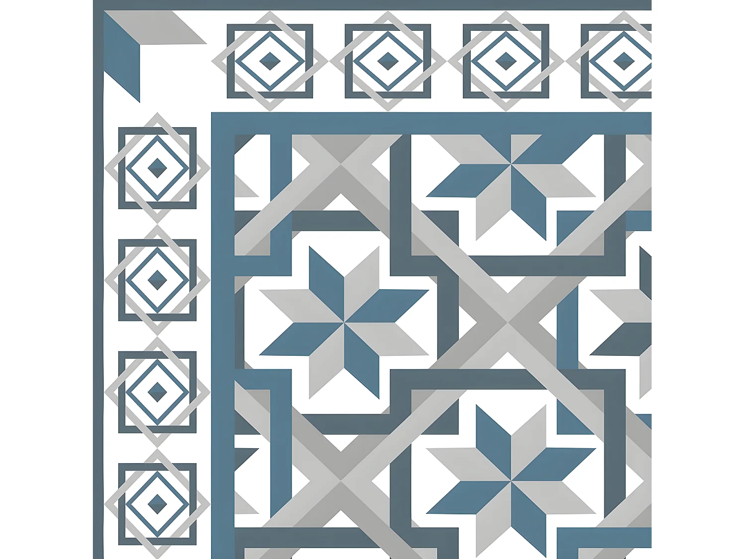 Tapis Vinyle Large l120xH200cm - Carreaux de ciment Artemis - Vinyle