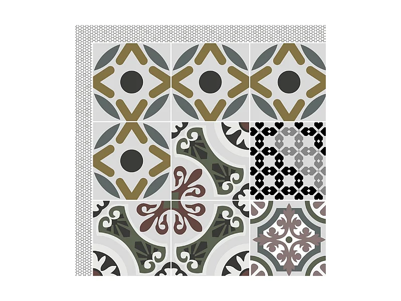 Tapis antidérapant - Naples - vinyle - int./ext. - Multicolore - 120x200cm