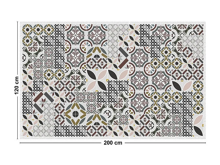 Tapis antidérapant - Naples - vinyle - int./ext. - Multicolore - 120x200cm