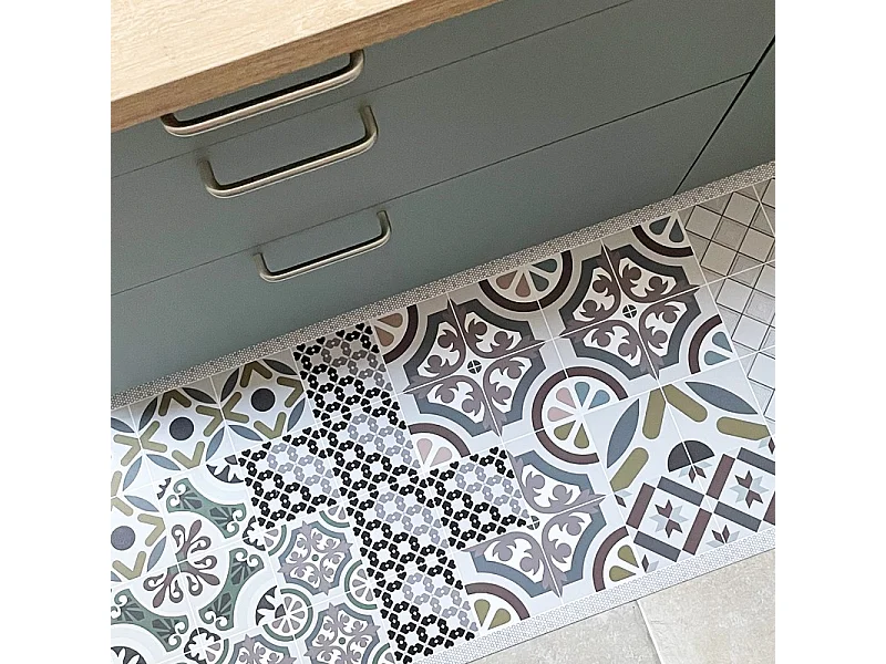 Tapis antidérapant - Naples - vinyle - int./ext. - Multicolore - 120x200cm